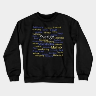 Sweden Geography: Tätorter Crewneck Sweatshirt